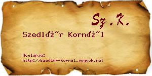 Szedlár Kornél névjegykártya