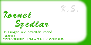 kornel szedlar business card