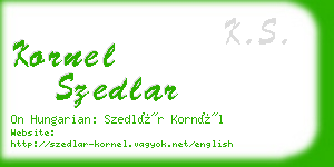 kornel szedlar business card